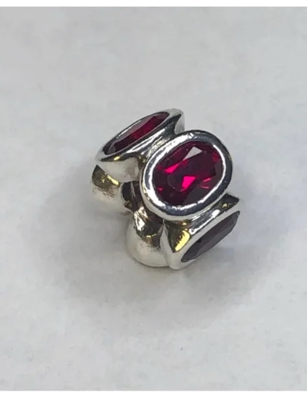 Pandora 925 Silver Red Oval lights Bead for Women